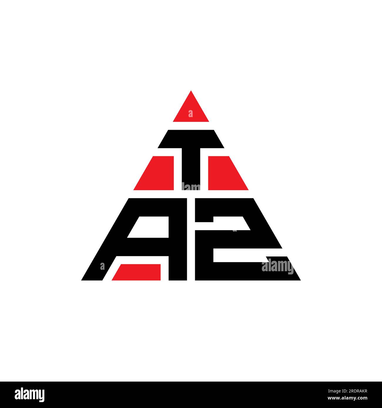 Logo de lettre triangle TAZ avec forme de triangle. Monogramme de logo triangle TAZ. Modèle de logo vecteur triangle TAZ avec couleur rouge. TAZ triangul Illustration de Vecteur