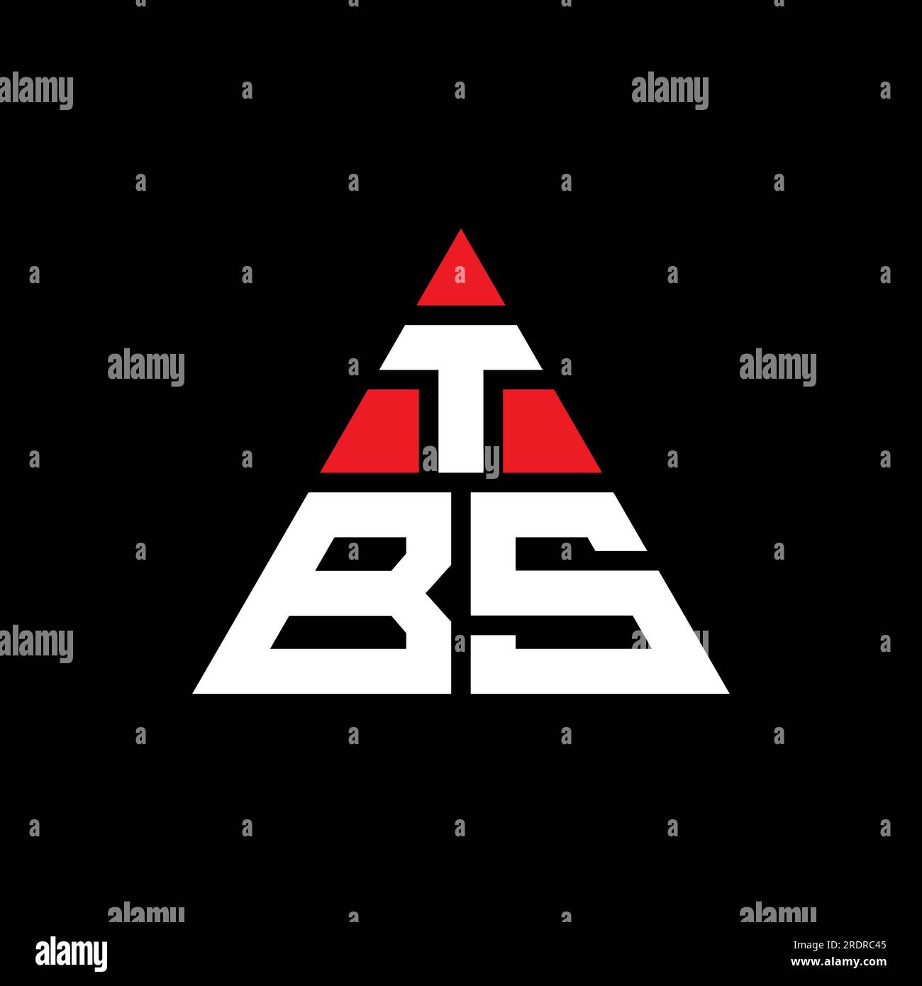 Logo TBS avec lettre triangulaire en forme de triangle. Monogramme de logo triangle TBS. Modèle de logo vecteur triangle TBS avec couleur rouge. TBS triangul Illustration de Vecteur