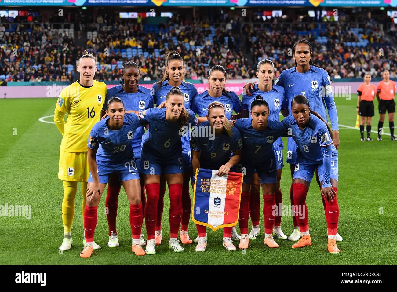 Sydney, Australie, 23 juillet 2023. La France pose pour une photo d'équipe lors du match de coupe du monde féminin entre la France et la Jamaïque au stade Allianz le 23 juillet 2023 à Sydney, en Australie. Crédit : Steven Markham/Speed Media/Alamy Live News Banque D'Images