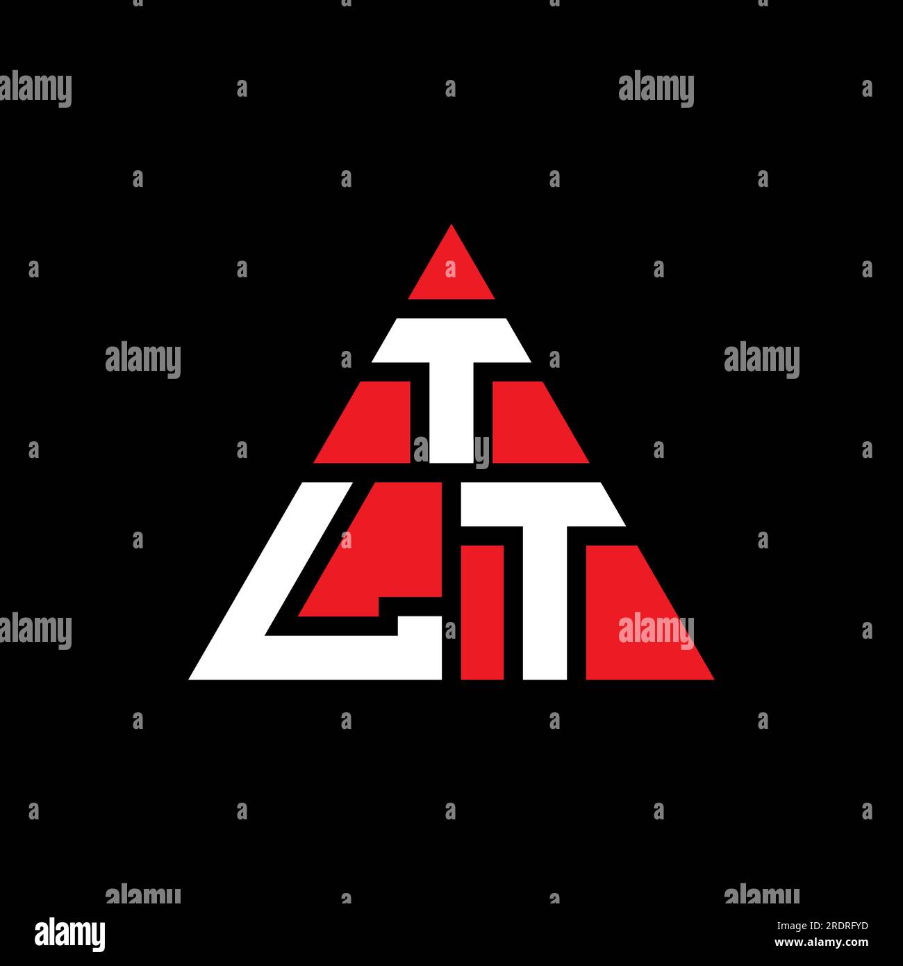 Logo de lettre triangle TLT avec forme de triangle. Monogramme de logo triangle TLT. Modèle de logo vecteur triangle TLT avec couleur rouge. TLT triangul Illustration de Vecteur