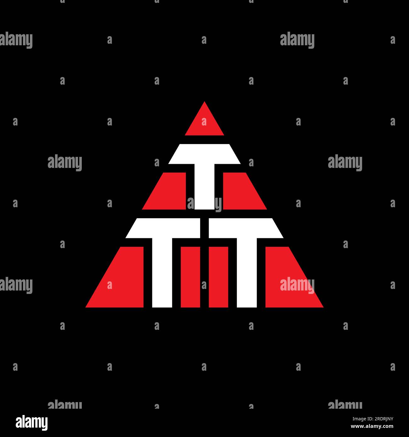 Logo de lettre triangle TTT avec forme de triangle. Monogramme de logo triangle TTT. Modèle de logo vecteur triangle TTT avec couleur rouge. TTT triangul Illustration de Vecteur