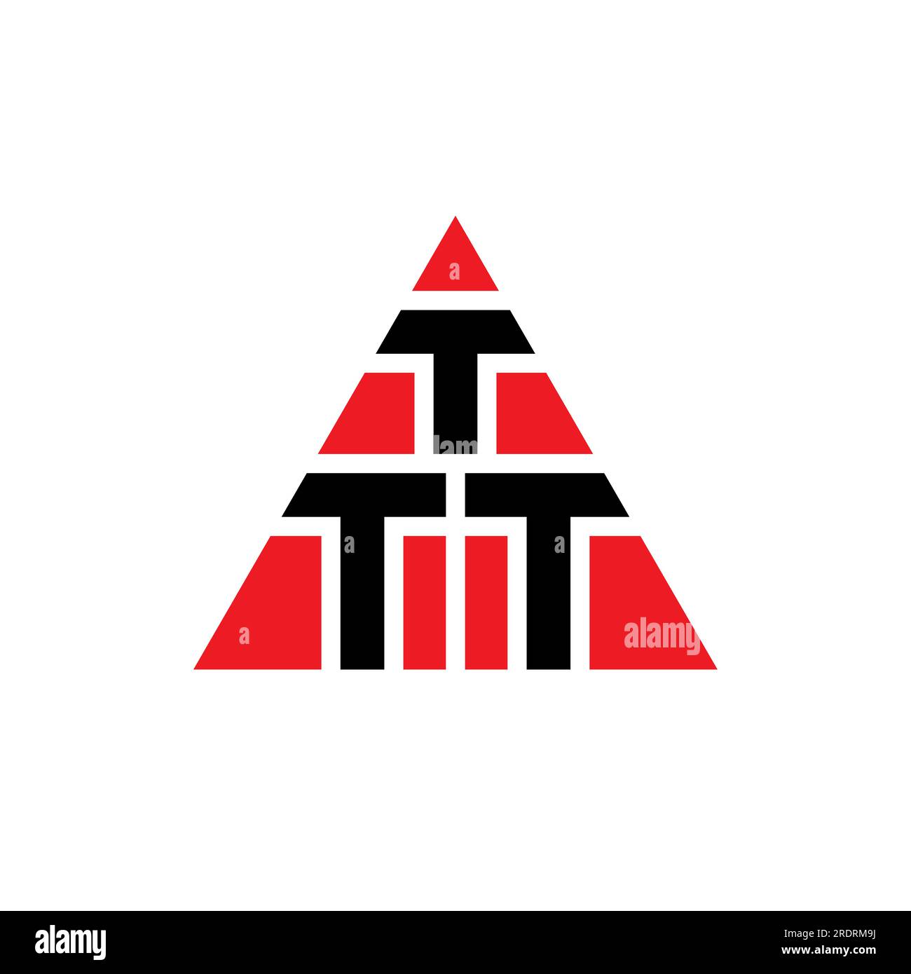 Logo de lettre triangle TTT avec forme de triangle. Monogramme de logo triangle TTT. Modèle de logo vecteur triangle TTT avec couleur rouge. TTT triangul Illustration de Vecteur