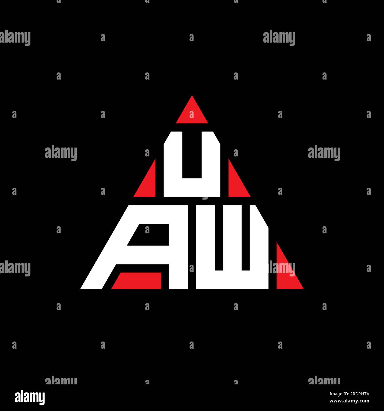 Logo lettre triangle UAW avec forme de triangle. Monogramme de logo ...