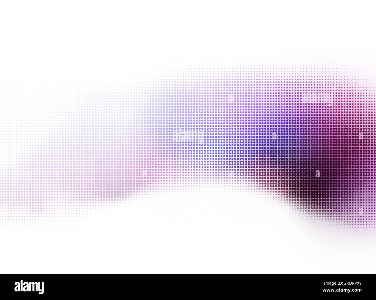 Forme abstraite de motif de demi-teinte rose et violet sur blanc avec espace de copie. Fond pointillé pour modèle, brochure, carte de visite, page Web, etc Banque D'Images