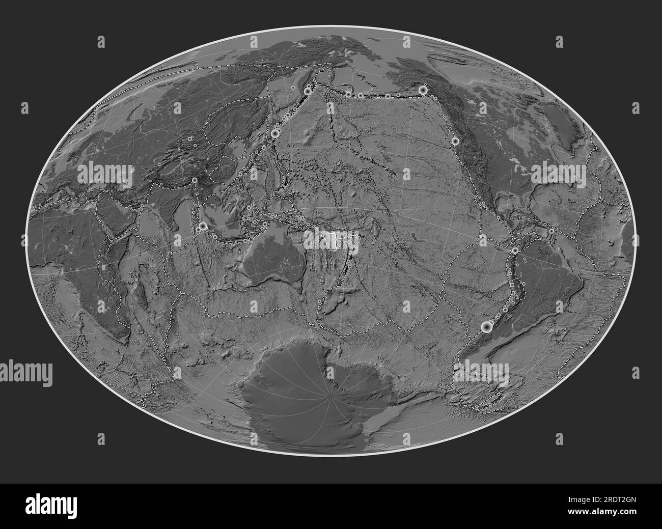 Nouvelle plaque tectonique des Hébrides sur la carte d'élévation à deux