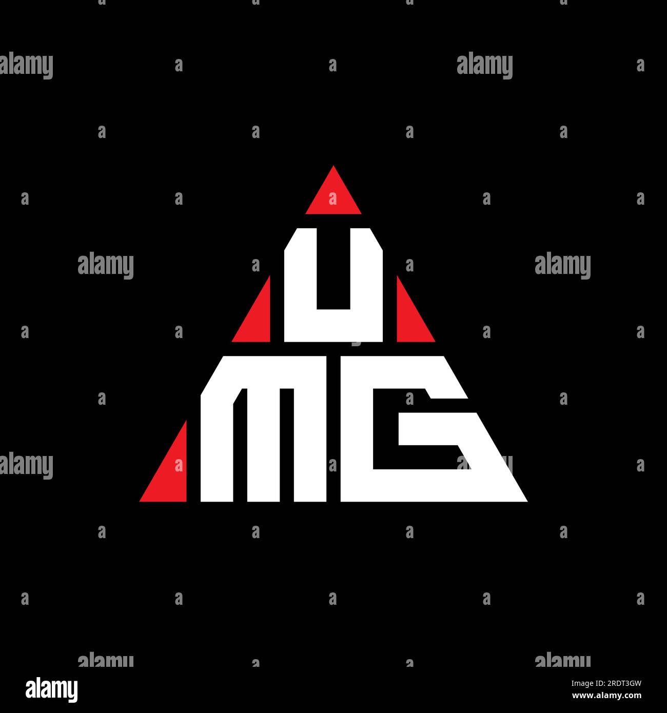 Logo de lettre triangle UMG avec forme de triangle. Monogramme de conception de logo triangle UMG. Modèle de logo vecteur triangle UMG avec couleur rouge. UMG triangul Illustration de Vecteur