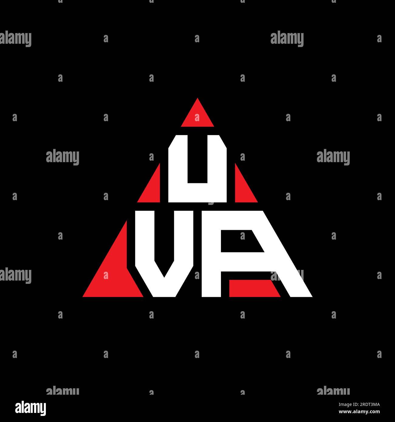 Logo lettre triangle UVA avec forme de triangle. Monogramme de logo triangle UVA. Modèle de logo vecteur triangle UVA avec couleur rouge. UVA triangul Illustration de Vecteur