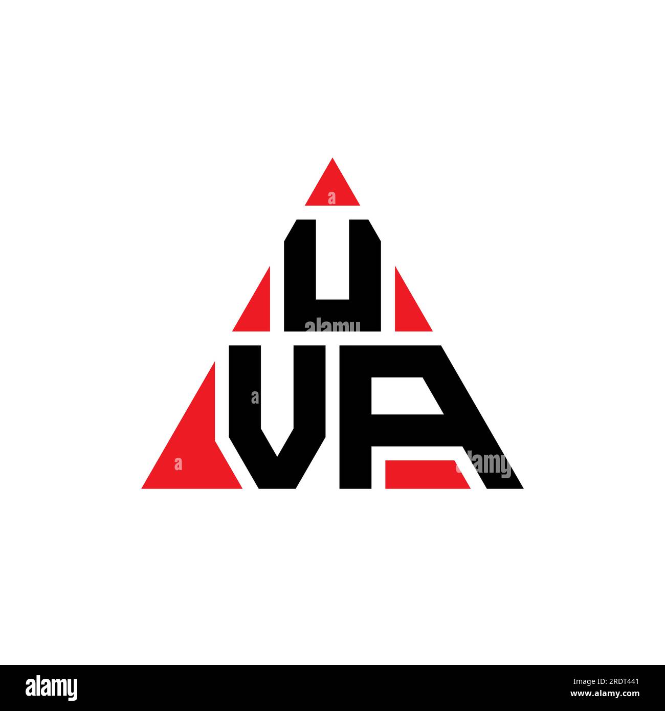 Logo lettre triangle UVA avec forme de triangle. Monogramme de logo triangle UVA. Modèle de logo vecteur triangle UVA avec couleur rouge. UVA triangul Illustration de Vecteur