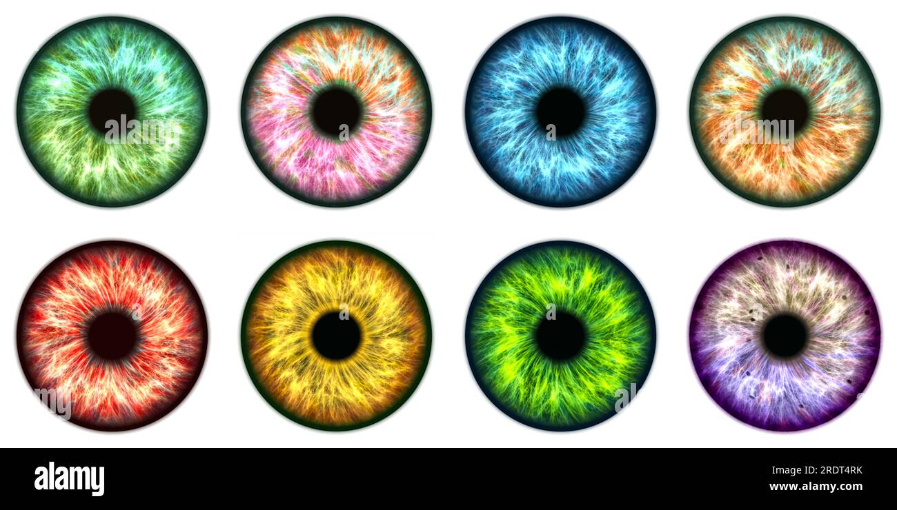 Gros plan de l'iris humain réel coloré et fond de texture de pupille. Banque D'Images