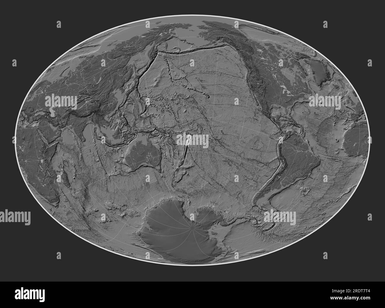 Plaque tectonique Tonga sur la carte d'élévation à deux niveaux dans la