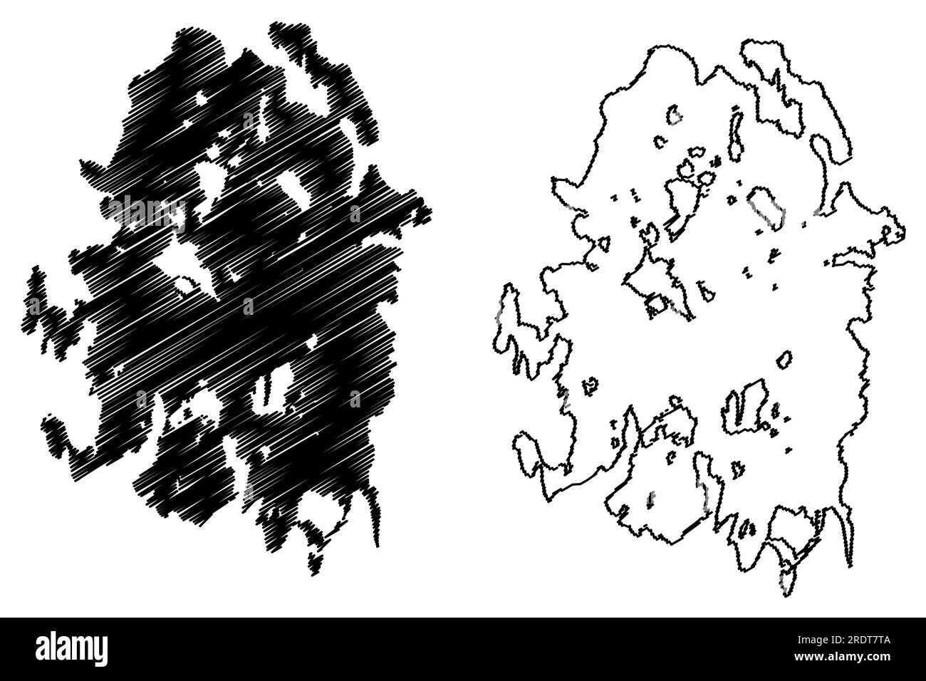 Carte du lac Nipigon (Canada, Amérique du Nord) illustration vectorielle, croquis de gribouillage carte du lac Winipigoos ou de Nipigon Illustration de Vecteur