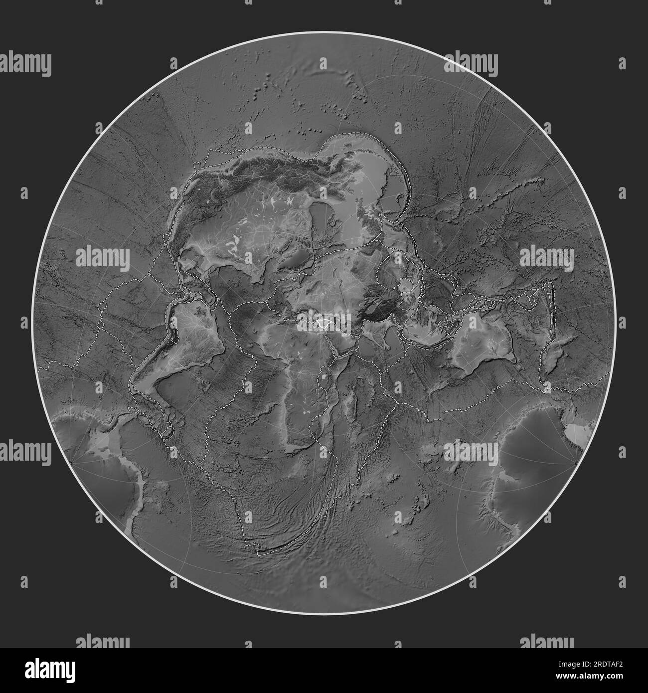 Plaque tectonique anatolienne sur la carte d'élévation en niveaux de