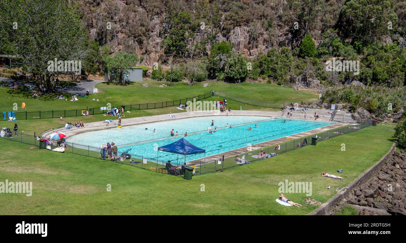 Grande piscine publique Cataract gorge Launceston Tasmanie Australie Banque D'Images