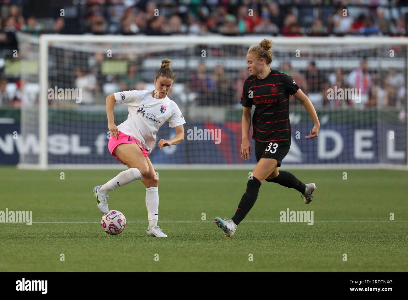 21 juillet 2023 ; Portland, Oregon, États-Unis; San Diego Wave au Portland Thorns FC dans un match NWSL à Providence Park. (Crédit photo : Al Sermeno/KLC fotos) Banque D'Images