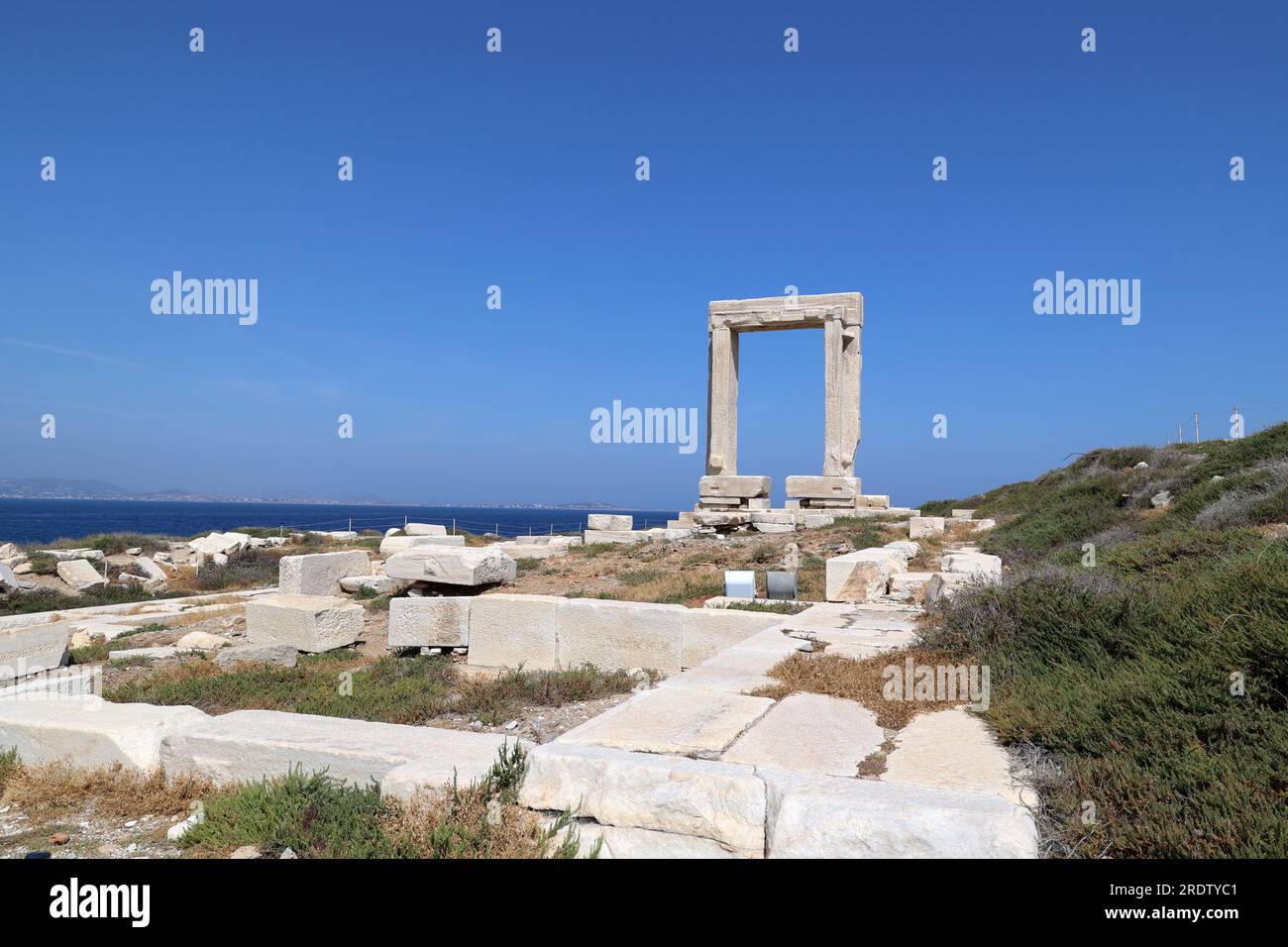 Portara de Naxos- Temple d'Apollon- sur l'île des Cyclades de Naxos- Grèce Banque D'Images