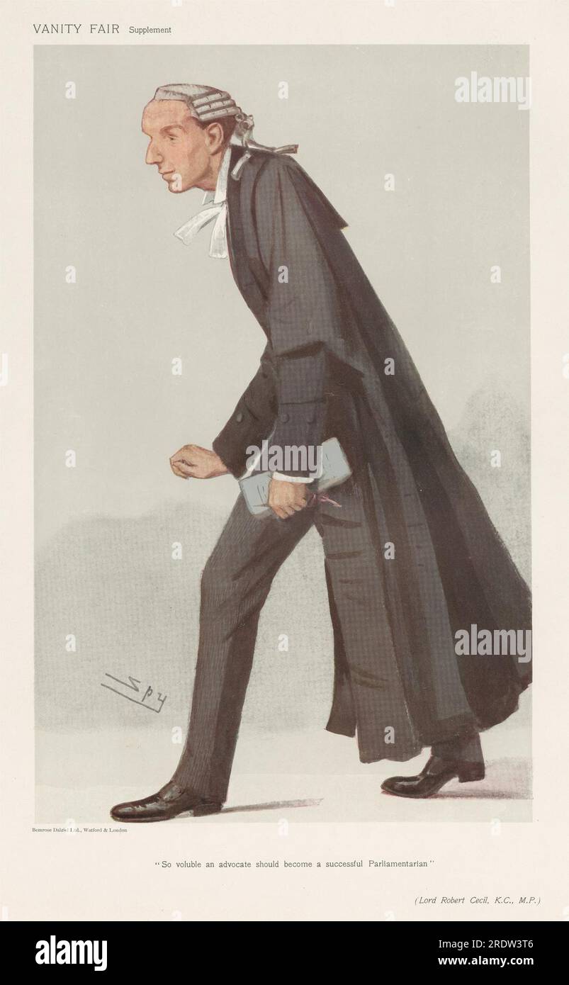 Vanity Fair : Legal ; « So voluble an Advocate should become a Successful Parliamentarian », Lord Robert Cecil, 22 février 1906 1906 par Leslie Ward Banque D'Images