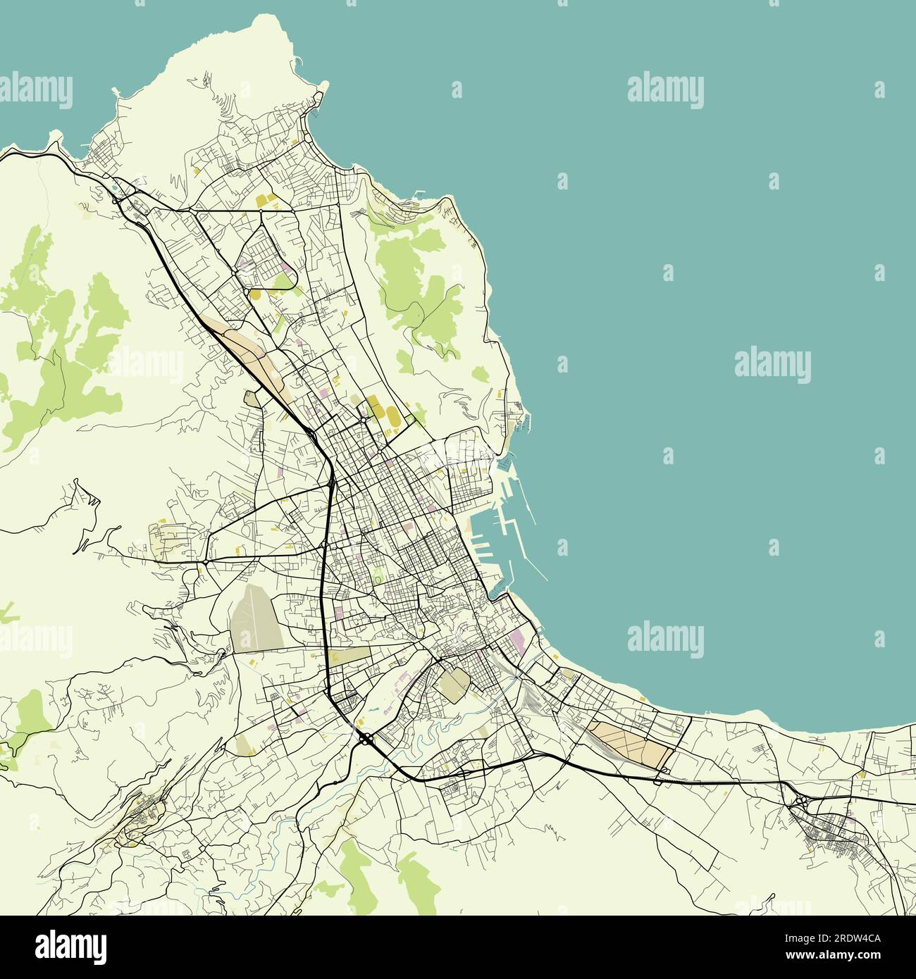 Carte vectorielle détaillée de Palerme, Italie Illustration de Vecteur