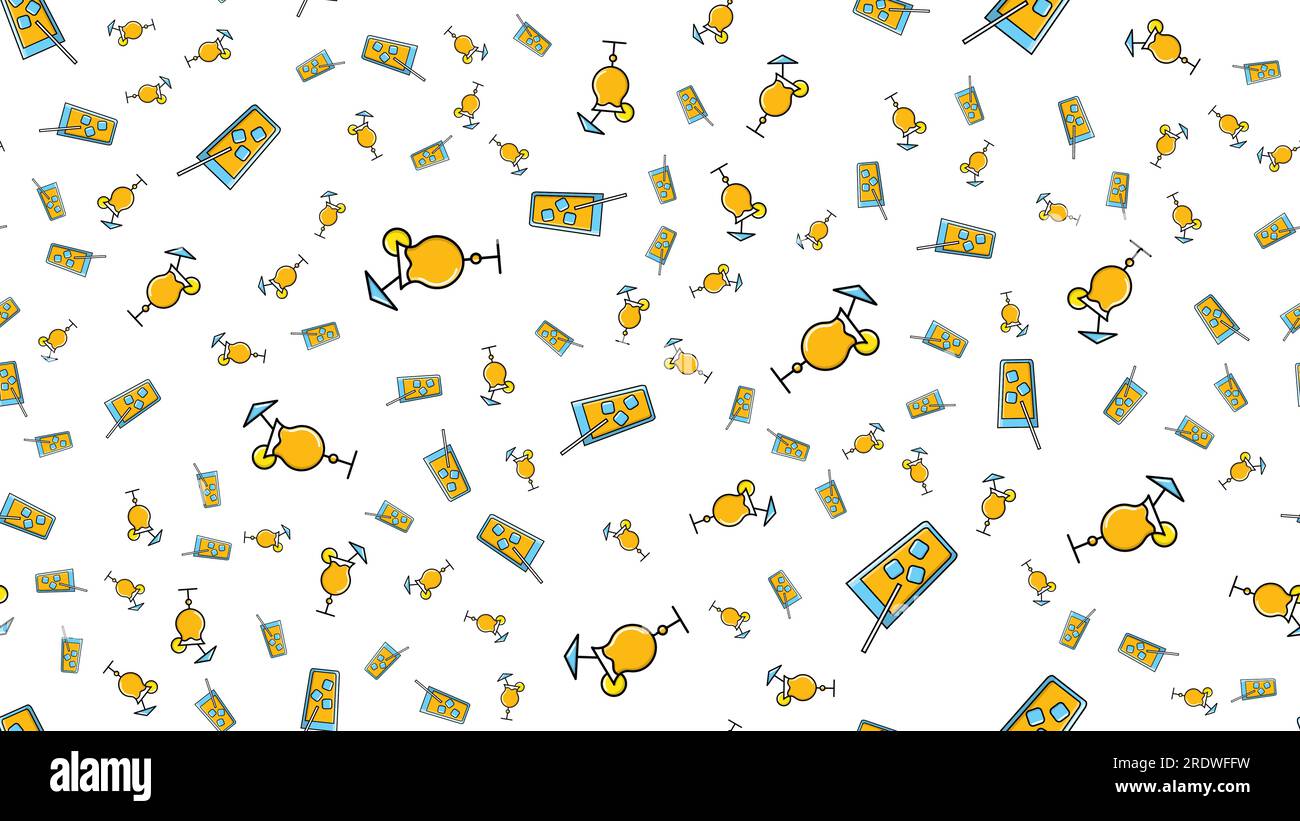 Des verres à répétition sans couture et de délicieux cocktails alcoolisés pour les fêtes sur fond blanc. Illustration vectorielle. Illustration de Vecteur