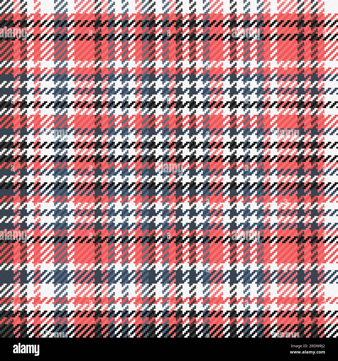 Tartan de motif sans couture de fond de texture à carreaux avec un tissu vecteur textile à carreaux dans des couleurs rouges et blanches. Illustration de Vecteur
