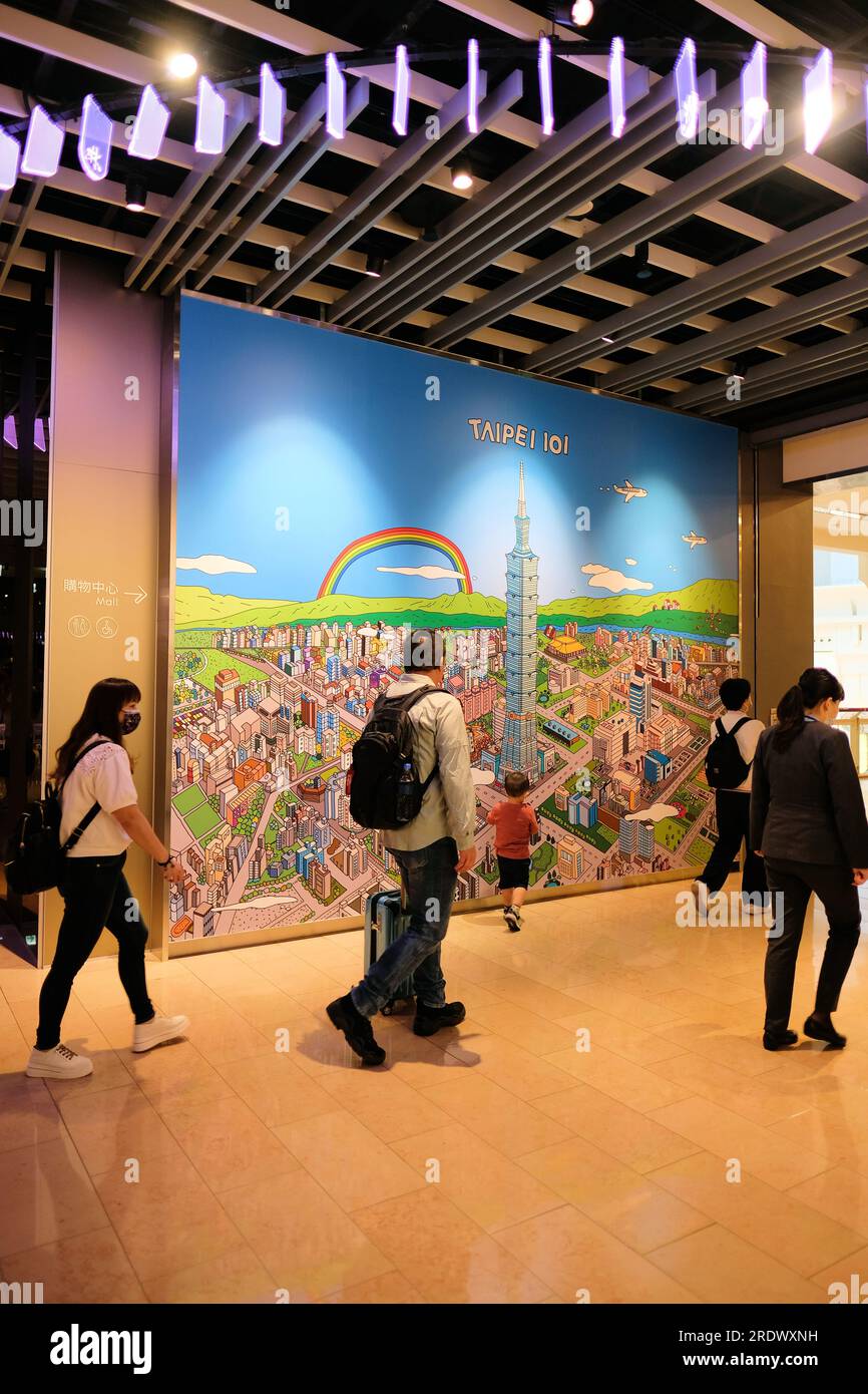 Image visuellement attrayante colorée de Taipei 101 et Taipei pour photographier et poster sur des applications de médias sociaux comme Instagram ; Taipei, Taiwan. Banque D'Images