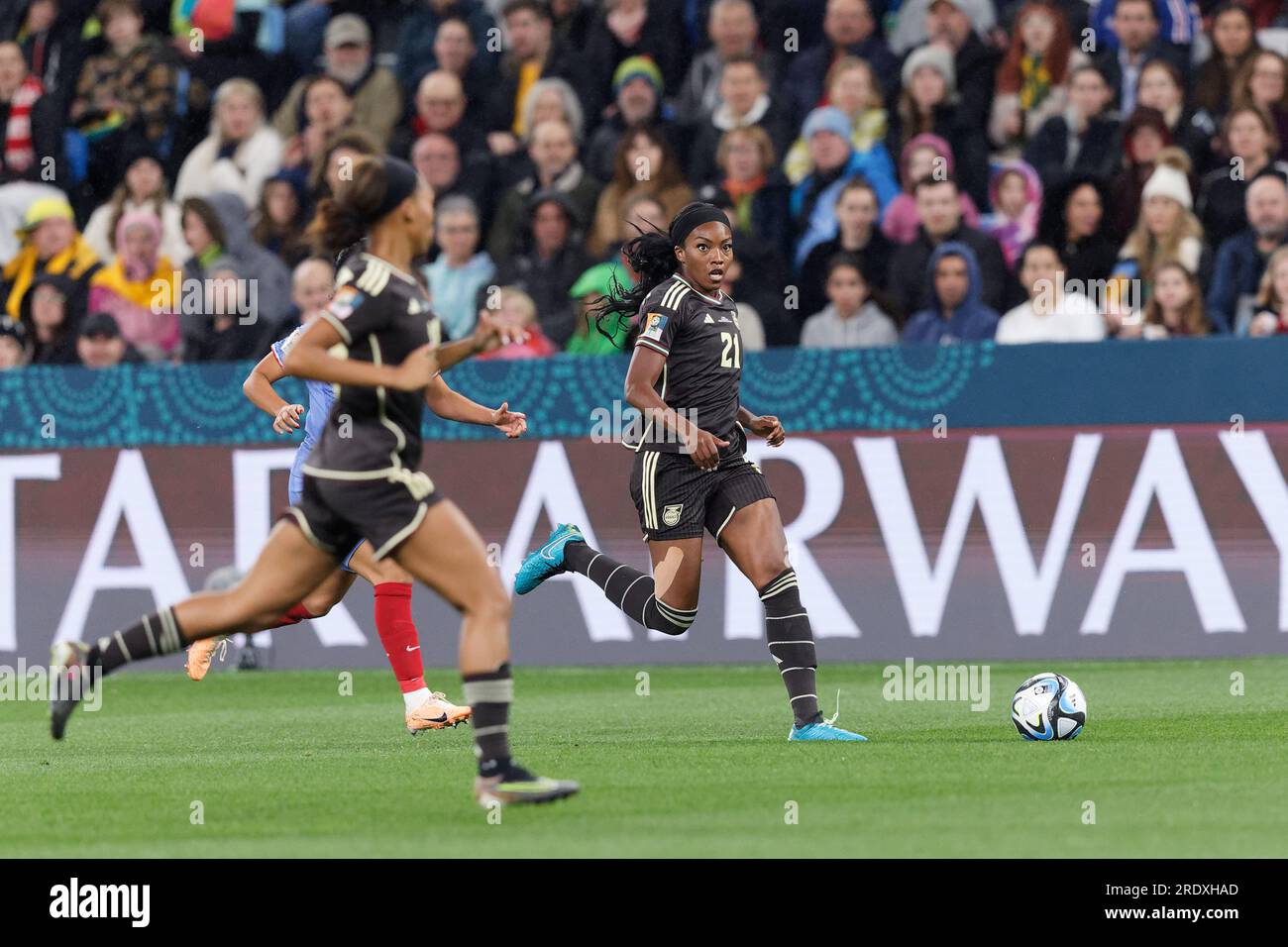 Sydney, Australie. 23 juillet 2023. Cheyna Matthews (Jamaïque) contrôle le ballon lors de la coupe du monde féminine de la FIFA 2023 entre la France et la Jamaïque au Sydney football Stadium le 23 juillet 2023 à Sydney, en Australie Credit : IOIO IMAGES/Alamy Live News Banque D'Images