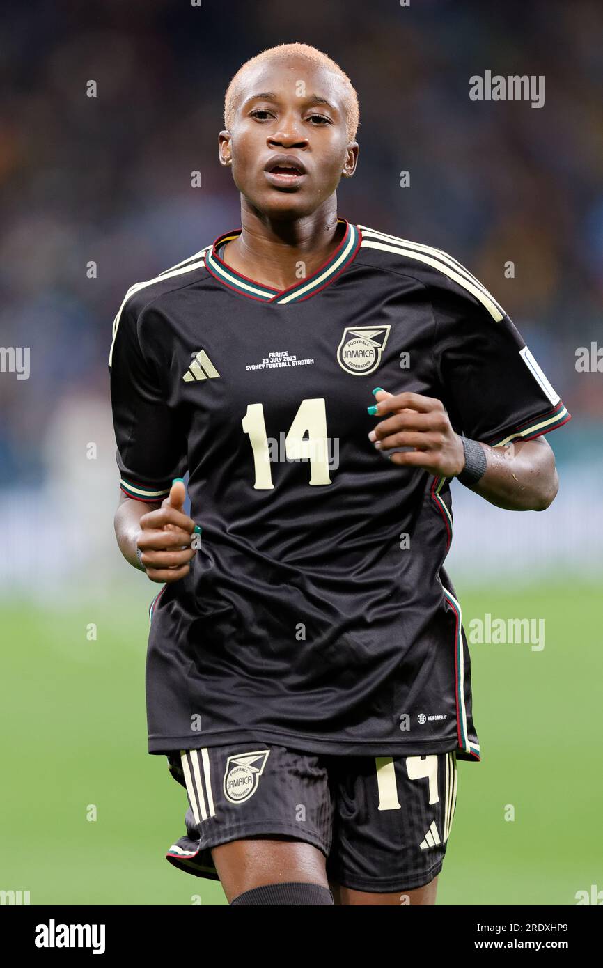 Sydney, Australie. 23 juillet 2023. Deneisha Blackwood, de la Jamaïque, court prendre le virage lors de la coupe du monde féminine de la FIFA 2023 entre la France et la Jamaïque au stade de football de Sydney le 23 juillet 2023 à Sydney, en Australie Credit : IOIO IMAGES/Alamy Live News Banque D'Images