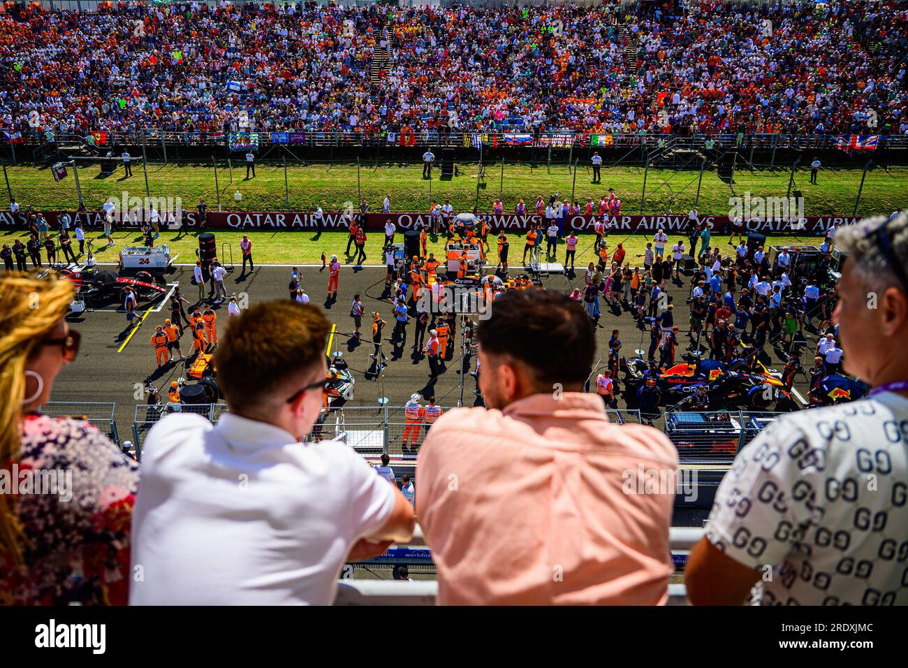 Budapest, Hongrie. 23 juillet 2023. Vue générale de la grille avant le départ de la course du Grand Prix de F1 de Hongrie au Hungaroring, près de Budapest. Crédit : SOPA Images Limited/Alamy Live News Banque D'Images