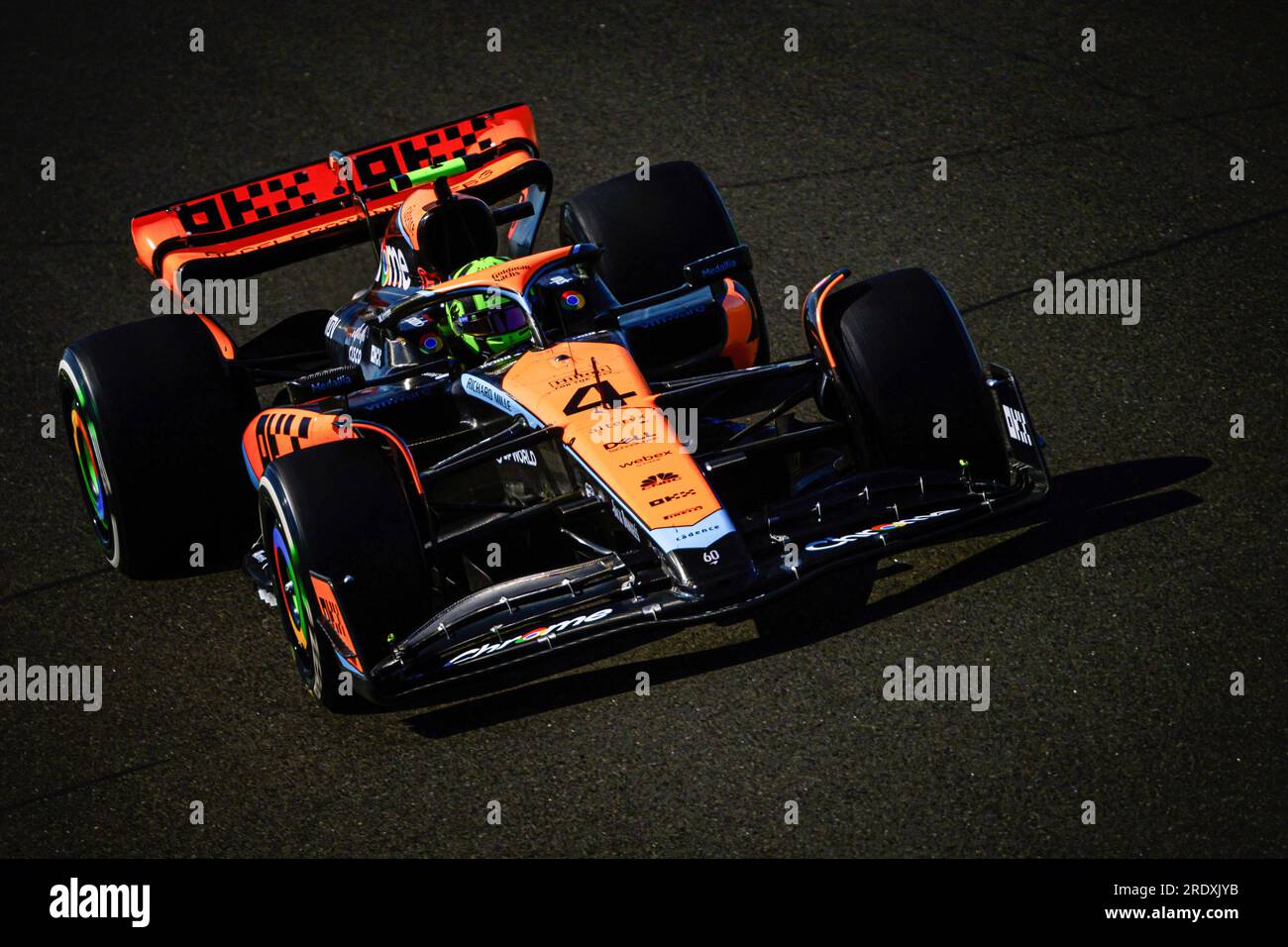 Budapest, Hongrie. 23 juillet 2023. Lando Norris, pilote britannique de l'écurie McLaren F1 Team, participe à la course du Grand Prix de F1 de Hongrie au Hungaroring, près de Budapest. (Photo jure Makovec/SOPA Images/Sipa USA) crédit : SIPA USA/Alamy Live News Banque D'Images