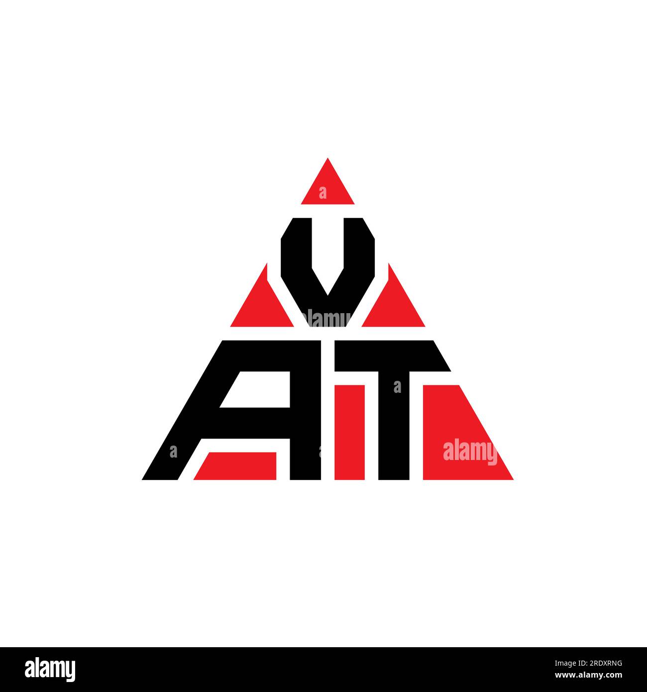 Logo de lettre triangle de TVA avec forme de triangle. Monogramme de conception de logo de triangle de TVA. Modèle de logo vectoriel de triangle de TVA avec la couleur rouge. TVA triangul Illustration de Vecteur