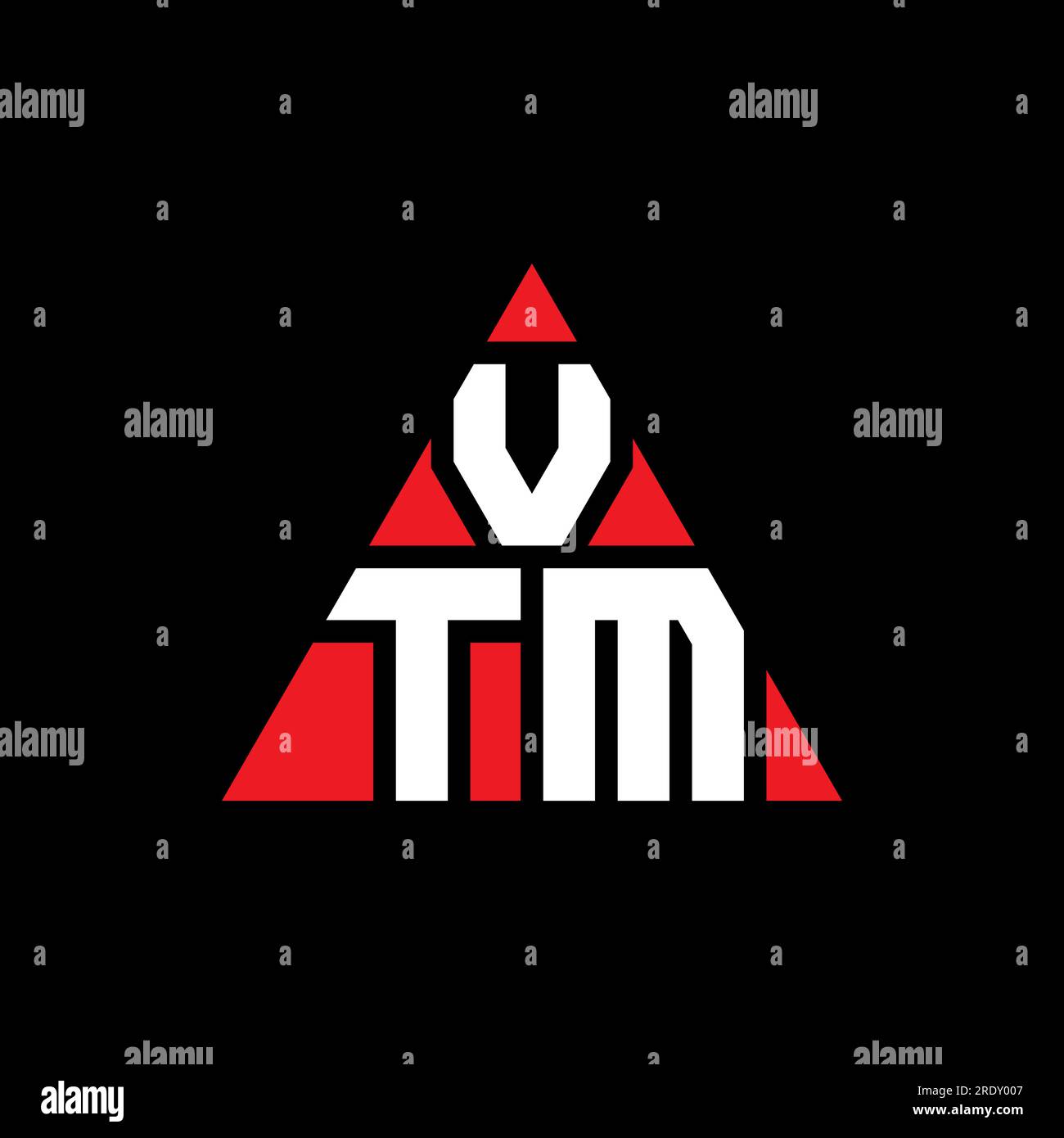 Logo en forme de triangle VTM. Monogramme de logo triangle VTM. Modèle de logo vecteur triangle VTM avec couleur rouge. VTM triangul Illustration de Vecteur