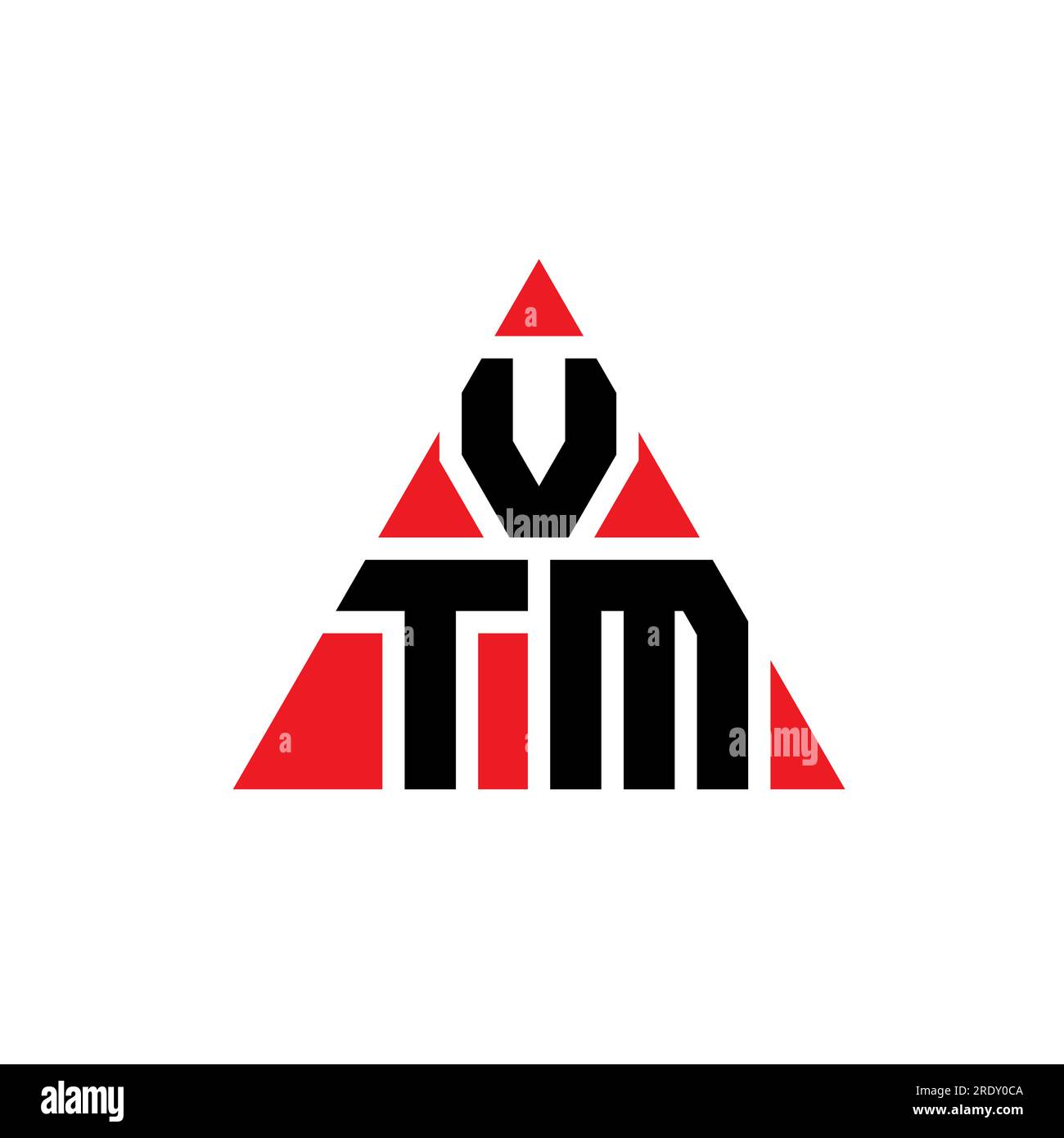 Logo en forme de triangle VTM. Monogramme de logo triangle VTM. Modèle de logo vecteur triangle VTM avec couleur rouge. VTM triangul Illustration de Vecteur