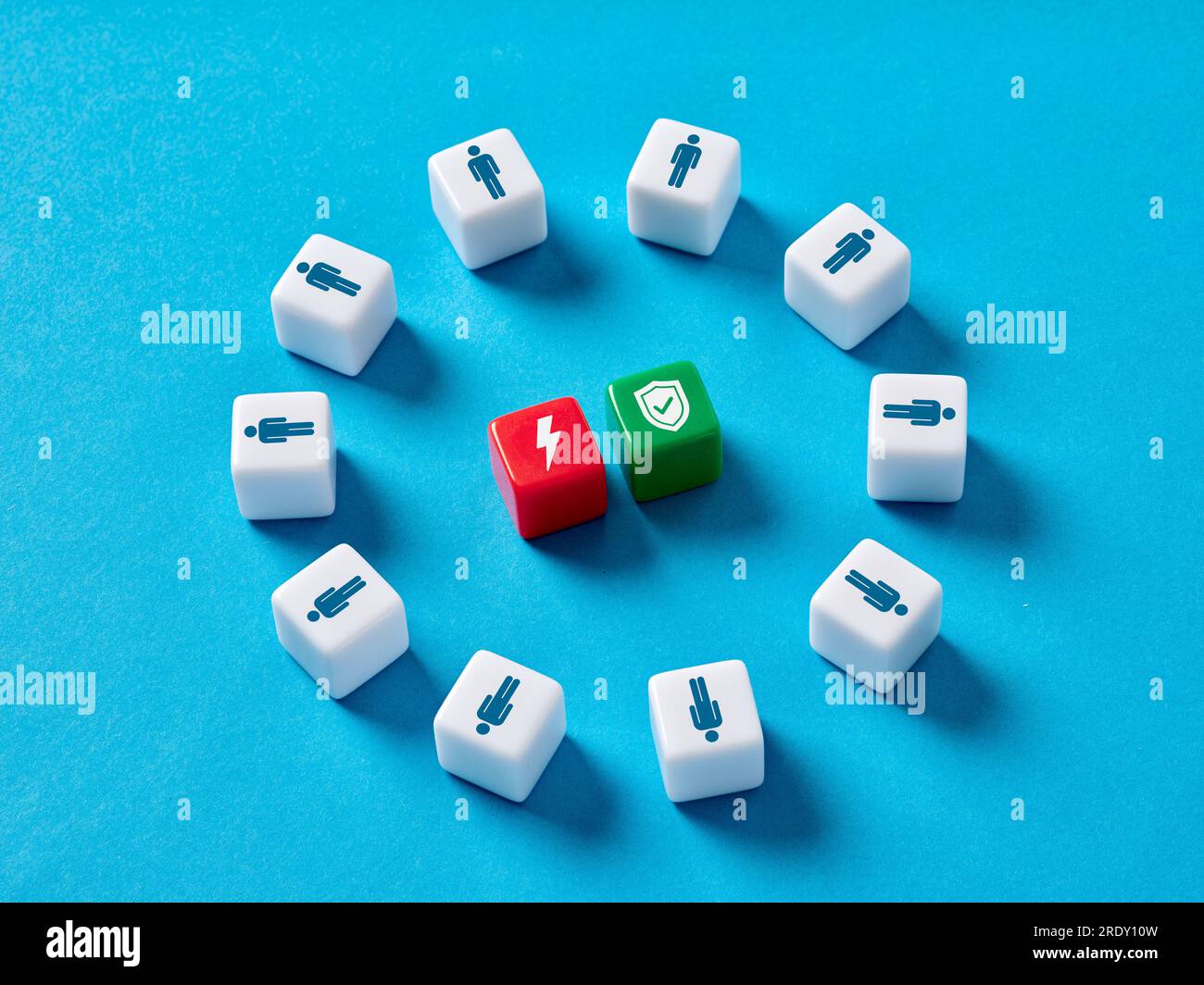 Sécurité et assurance versus risque. Protection ou prise de risques. Sécurité sur le lieu de travail et protection des employés. Banque D'Images