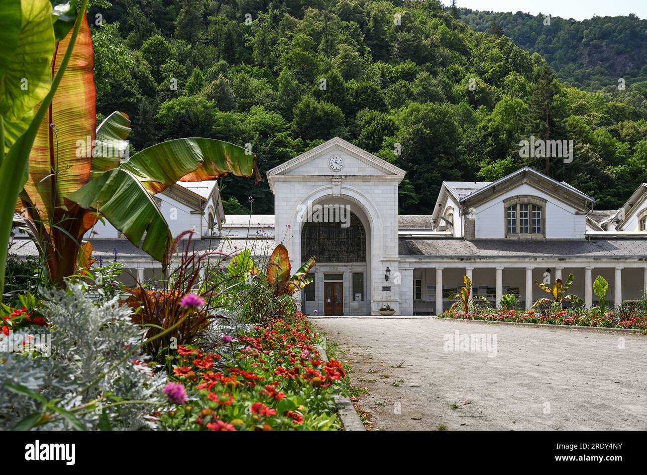 Le complexe thermal de Bagnères-de-Luchon possède les sources sulfuriques les plus fortes de France. Banque D'Images