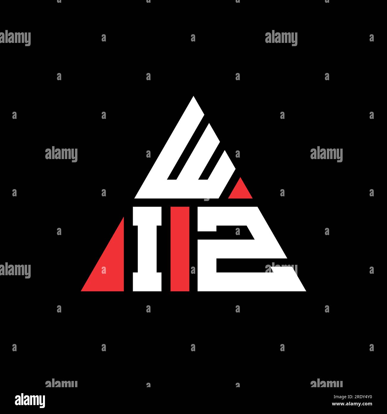 Logo de lettre triangle WIZ avec forme de triangle. Monogramme de logo triangle WIZ. Modèle de logo vecteur triangle WIZ avec couleur rouge. WIZ triangul Illustration de Vecteur