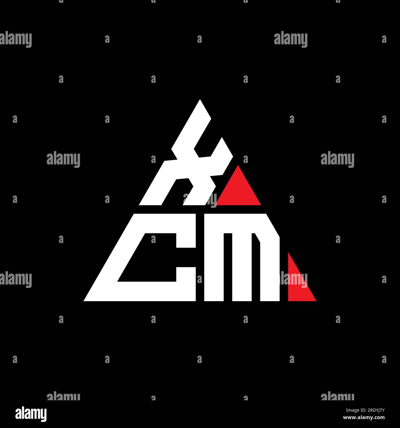Logo de lettre triangle XCM avec forme de triangle. Monogramme de logo triangle XCM. Modèle de logo vectoriel triangle XCM avec couleur rouge. XCM triangul Illustration de Vecteur