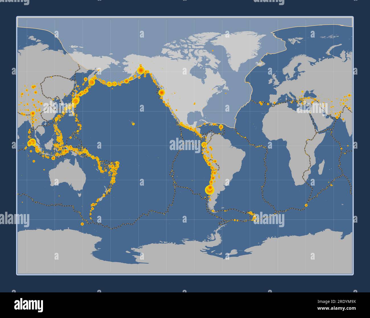 Plaque tectonique nordaméricaine sur la carte de contour solide dans