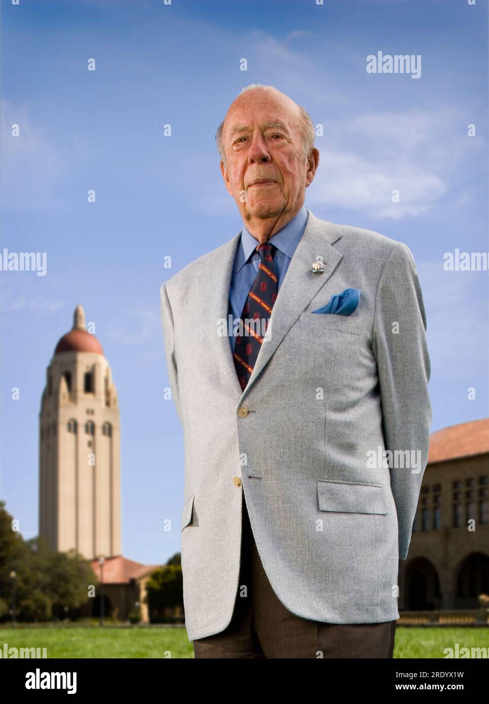 Portrait de l'ancien secrétaire d'État George Schultz à l'université Stanford à Palo Alto, Californie. Banque D'Images