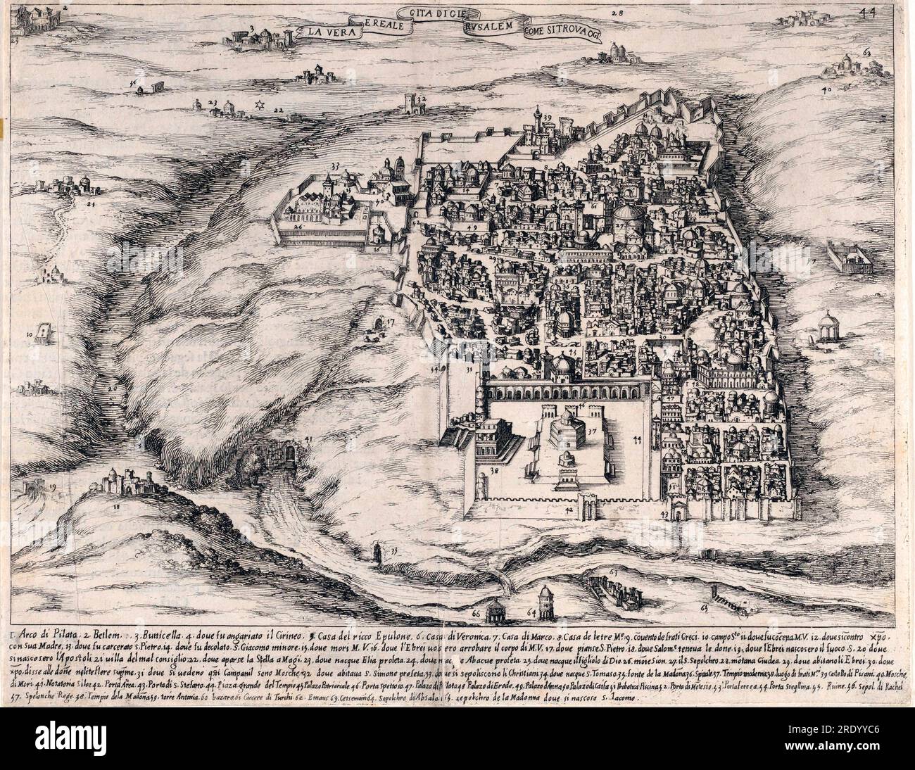 36e assiette, de Trattato delle Piante & Immagini de Sacri Edifizi di Terra Santa (Traité des plans et images des bâtiments sacrés de Terre Sainte) 1620 Banque D'Images