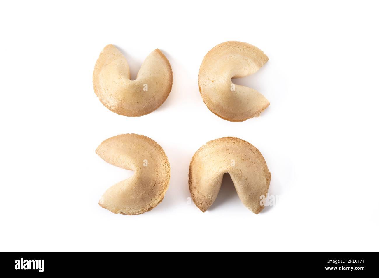 Modèle traditionnel chinois de biscuits de fortune isolé sur fond blanc Banque D'Images