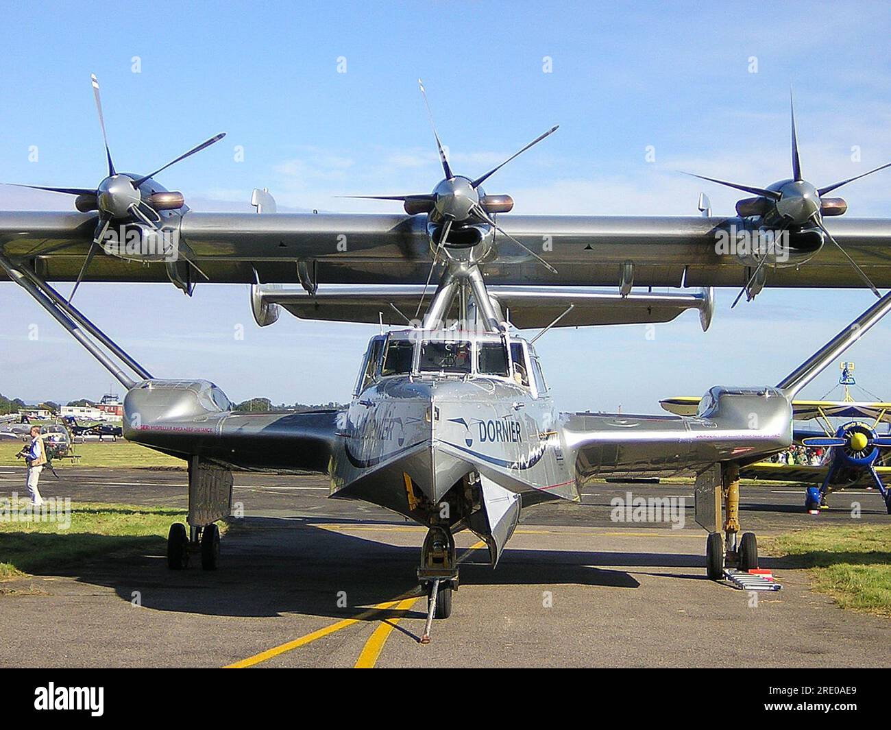 Dornier do 24WORAmphibian exposé à Biggin Hill, Kent, Royaume-Uni. Restauration d'après-guerre mise à jour avec les moteurs Pratt & Whitney Canada PT6A-45 et tournée Banque D'Images
