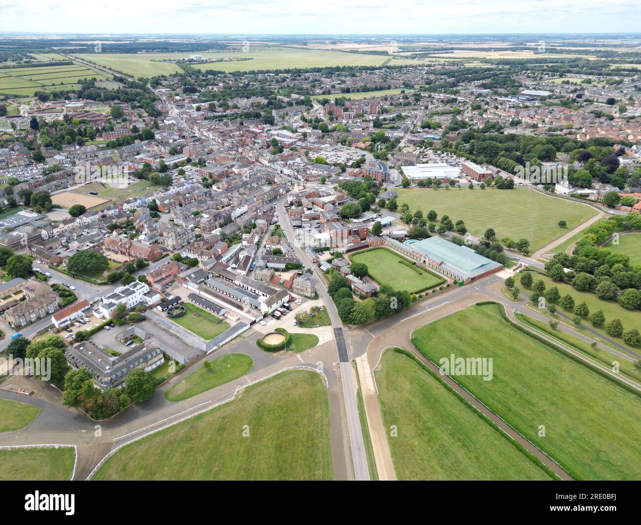 Newmarket ville Suffolk Angleterre Aerial Banque D'Images