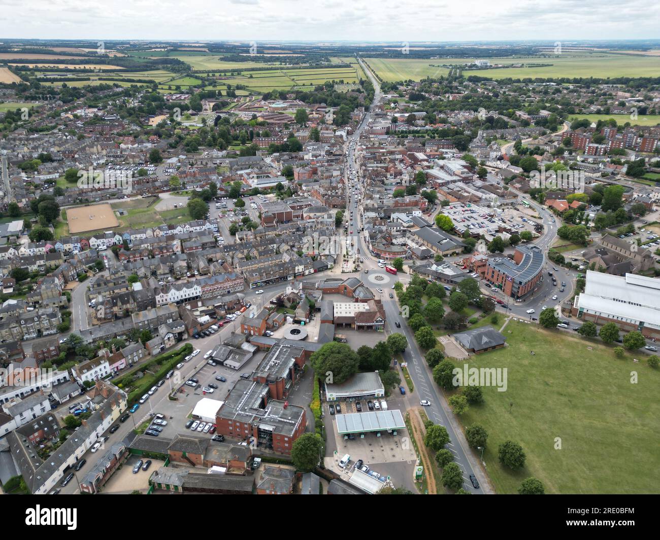 Newmarket ville Suffolk Angleterre Aerial Banque D'Images