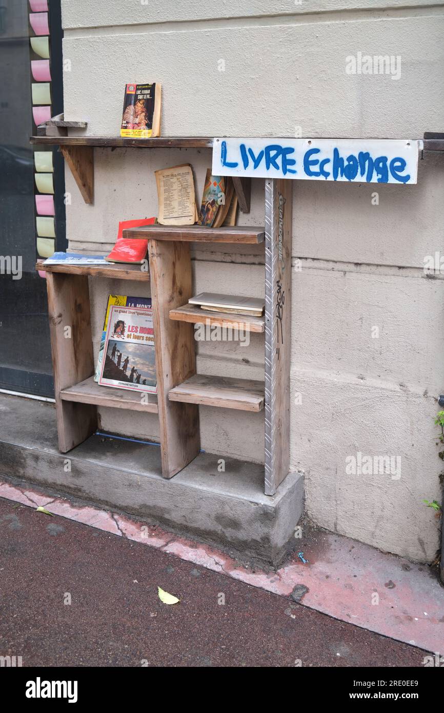 Street Book Exchange Library Marseille France Banque D'Images