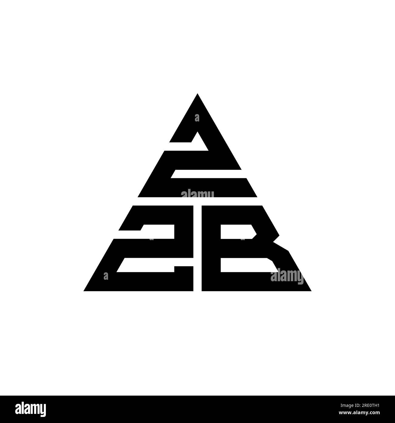 Conception de logo de lettre triangle ZZB avec forme de triangle. Monogramme de conception de logo triangle ZZB. Modèle de logo vecteur triangle ZZB avec couleur rouge. ZZB triangul Illustration de Vecteur