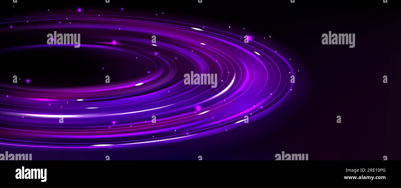 Anneau de planète violet avec fond de technologie numérique de lumière de  néon. Illustration vectorielle abstraite de lueur d'énergie spatiale.  Disque fantastique pour écosystème de puissance globe. Concept de galaxie  de chemin