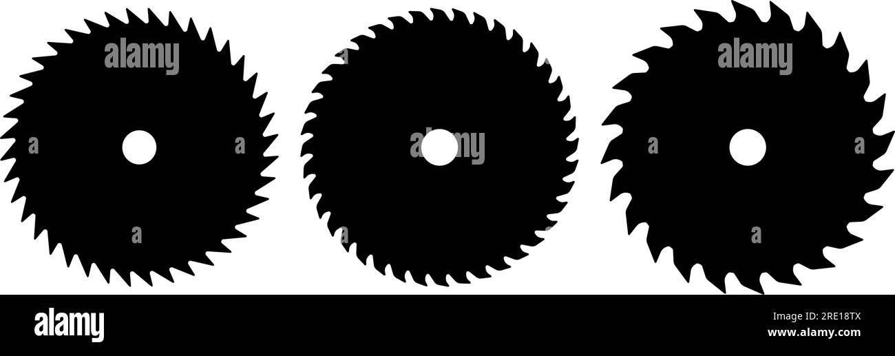 Symbole d'icône de silhouette de scie circulaire Illustration de Vecteur