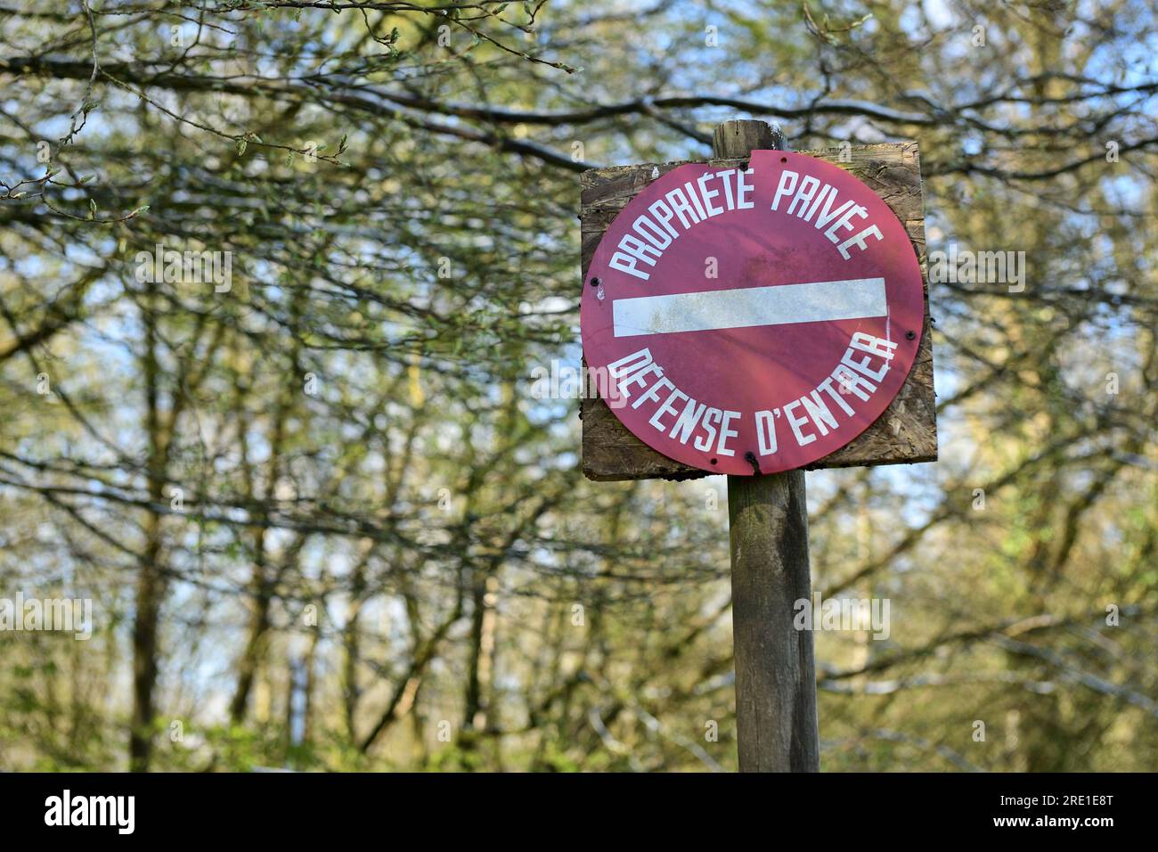 Forêt privée, propriété privée ne pas entrer signe Banque D'Images