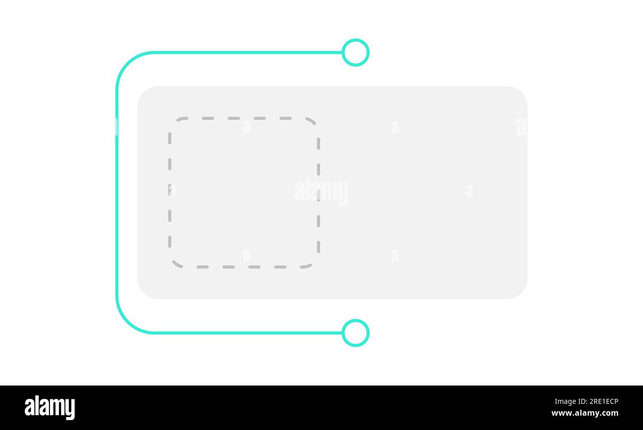 Forme rectangulaire horizontale avec élément de conception de vecteur de ligne menthe Illustration de Vecteur