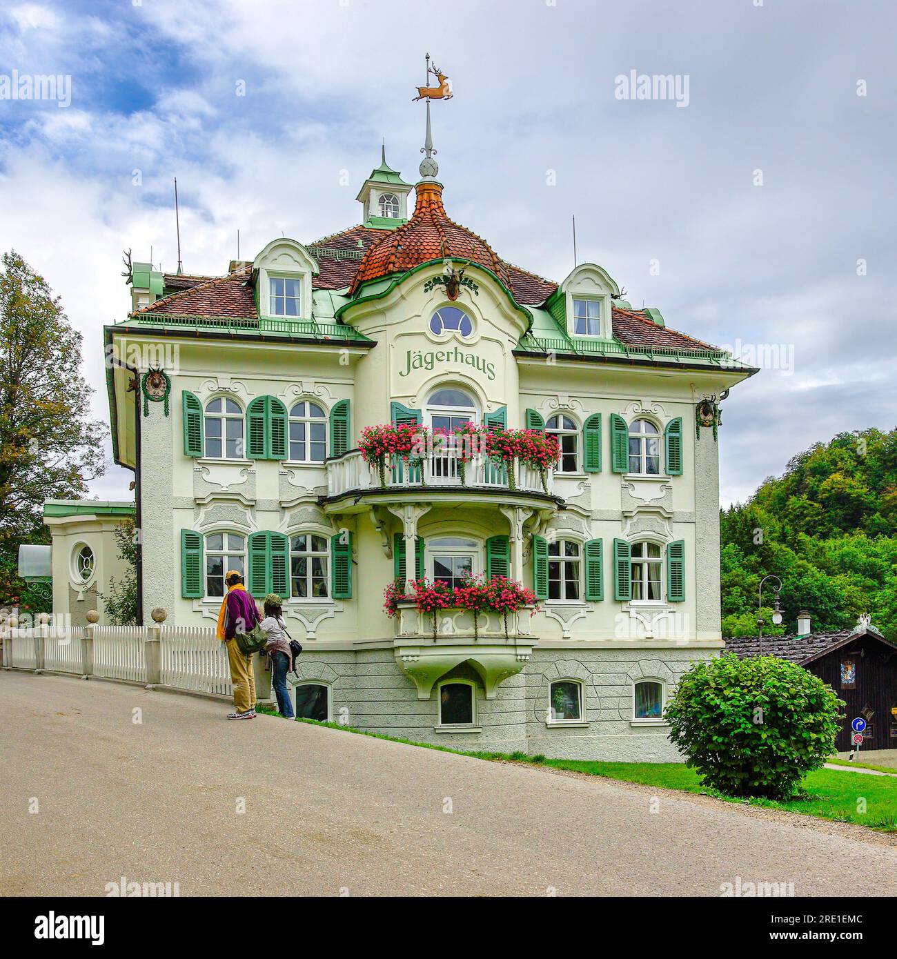 Le Jägerhaus (Lodge du chasseur), un bâtiment néo-rococo du début du 20e siècle, Schwangau, Bavière, Allemagne. Banque D'Images