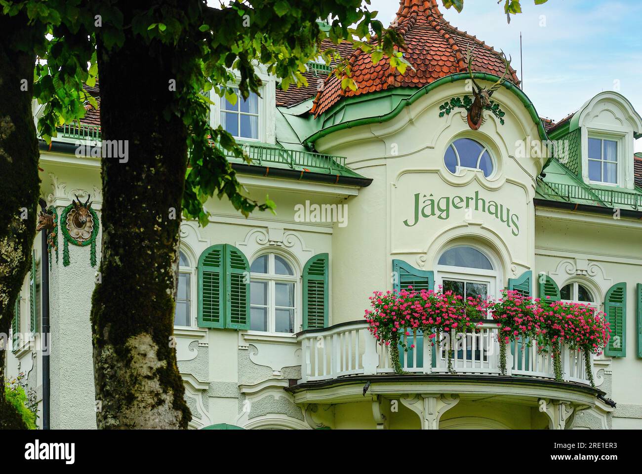 Le Jägerhaus (Lodge du chasseur), un bâtiment néo-rococo du début du 20e siècle, Schwangau, Bavière, Allemagne. Banque D'Images